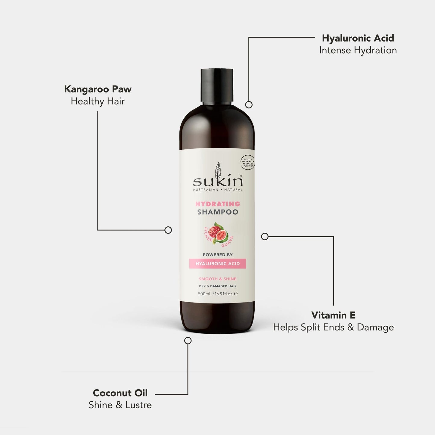Lychee and Pink Guava Hydrating Shampoo 500ml